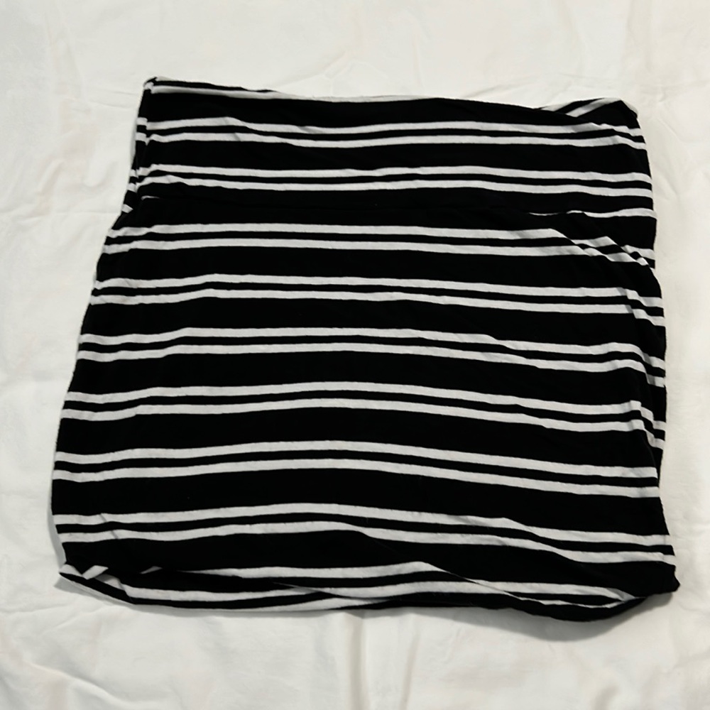 Love Culture Medium Double Lined Black and White Mini Skirt